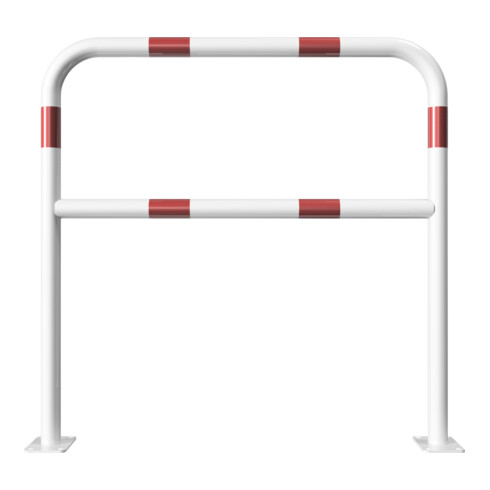 Schake Abweisebügel aus Stahlrohr Ø 48 x 2,5 mm Breite: 1000 mm, Höhe: 1000 mm + Querholm, beschichtet, zum Aufdübeln