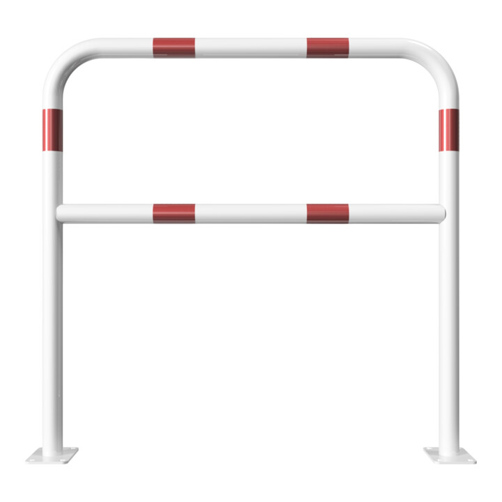 Schake Abweisebügel aus Stahlrohr Ø 48 x 2,5 mm Breite: 1000 mm, Höhe: 1000 mm + Querholm, beschichtet, zum Aufdübeln