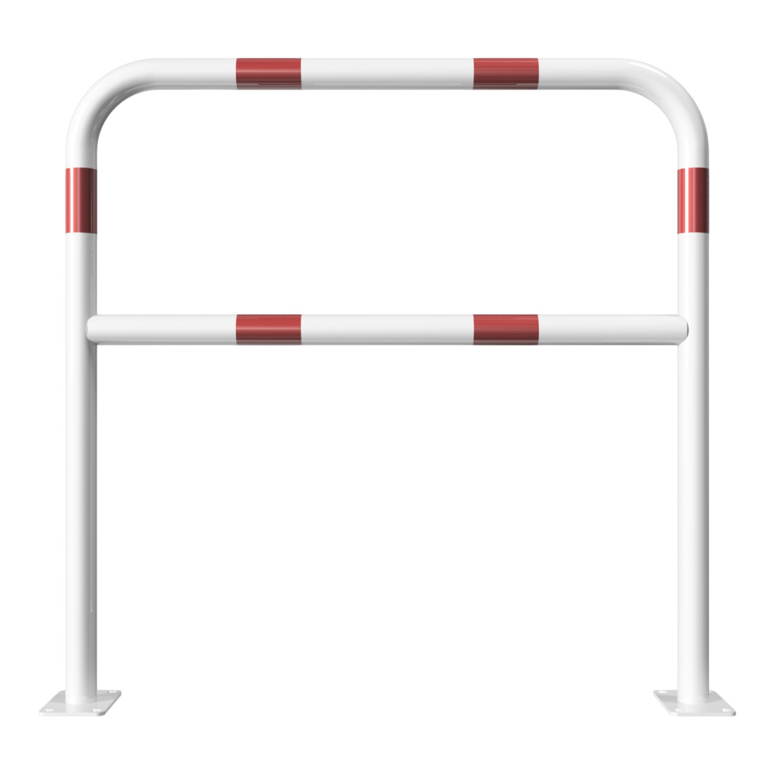 Schake Abweisebügel aus Stahlrohr Ø 48 x 2,5 mm Breite: 1000 mm, Höhe: 1000 mm + Querholm, beschichtet, zum Aufdübeln