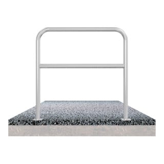 Schake Abweisebügel aus Stahlrohr Ø 48 x 2,5 mm Breite: 1000 mm, Höhe: 1000 mm + Querholm, zum Aufdübeln