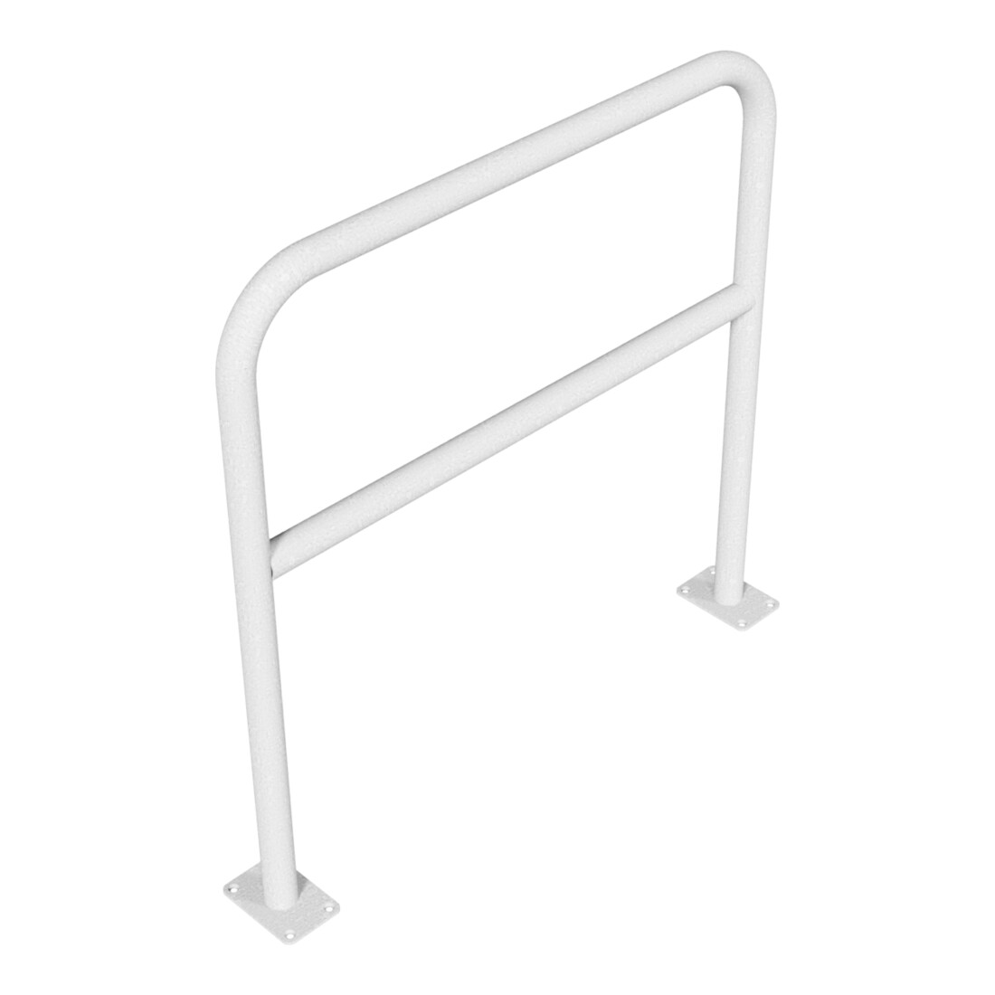 Schake Abweisebügel aus Stahlrohr Ø 48 x 2,5 mm Breite: 1000 mm, Höhe: 1000 mm + Querholm, zum Aufdübeln