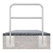 Schake Abweisebügel aus Stahlrohr Ø 48 x 2,5 mm Breite: 1000 mm, Höhe: 1200 mm + Querholm, zum Einbetonieren