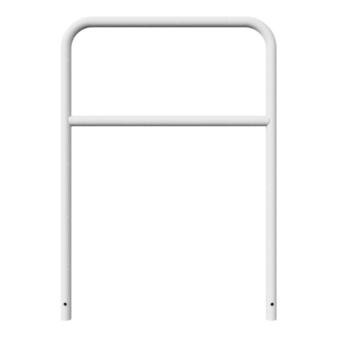 Schake Abweisebügel aus Stahlrohr Ø 48 x 2,5 mm Breite: 1000 mm, Höhe: 1400 mm + Querholm, zum Einbetonieren