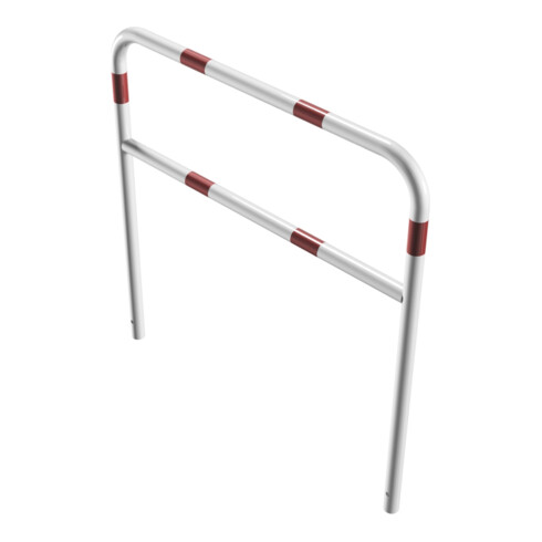Schake Abweisebügel aus Stahlrohr Ø 48 x 2,5 mm Breite: 1200 mm, Höhe: 1200 mm + Querholm, beschichtet, zum Einbetonieren