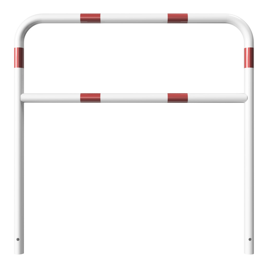 Schake Abweisebügel aus Stahlrohr Ø 48 x 2,5 mm Breite: 1200 mm, Höhe: 1200 mm + Querholm, beschichtet, zum Einbetonieren