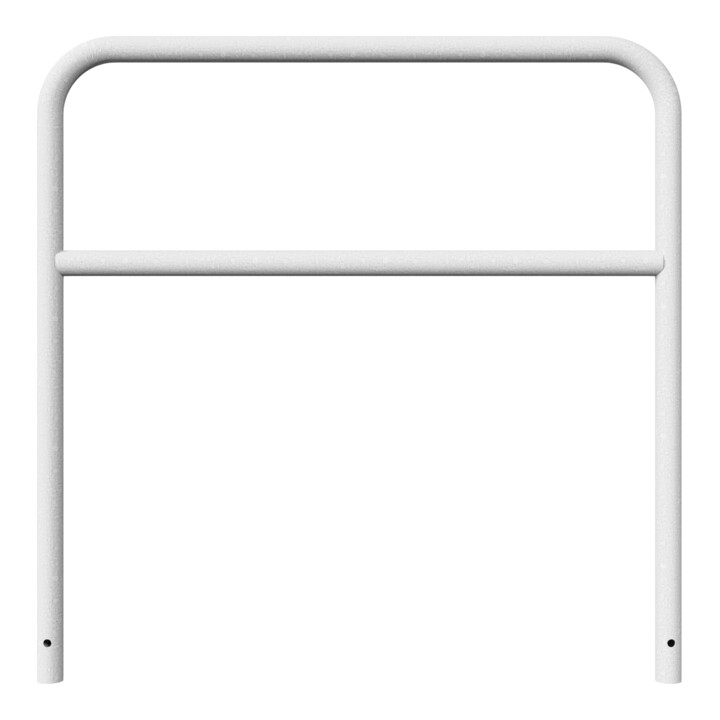 Schake Abweisebügel aus Stahlrohr Ø 48 x 2,5 mm Breite: 1200 mm, Höhe: 1200 mm + Querholm, zum Einbetonieren