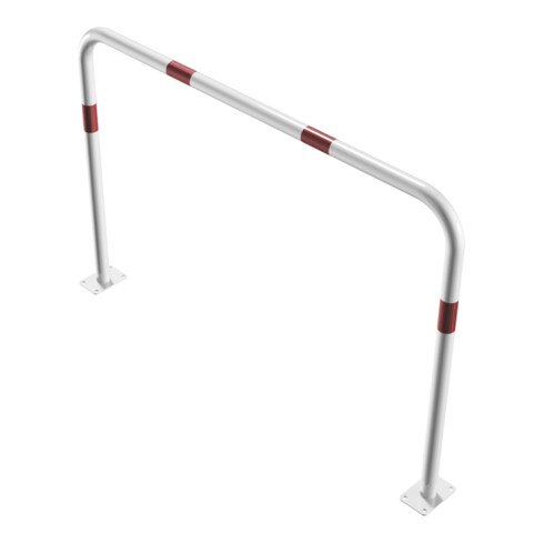 Schake Abweisebügel aus Stahlrohr Ø 48 x 2,5 mm Breite: 1500 mm, Höhe: 1000 mm ohne Querholm, beschichtet, zum Aufdübeln