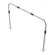 Schake Abweisebügel aus Stahlrohr Ø 48 x 2,5 mm Breite: 1500 mm, Höhe: 1000 mm ohne Querholm, beschichtet, zum Aufdübeln-2