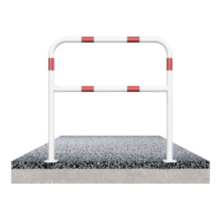 Schake Abweisebügel aus Stahlrohr Ø 48 x 2,5 mm Breite: 1500 mm, Höhe: 1000 mm + Querholm, beschichtet, zum Aufdübeln