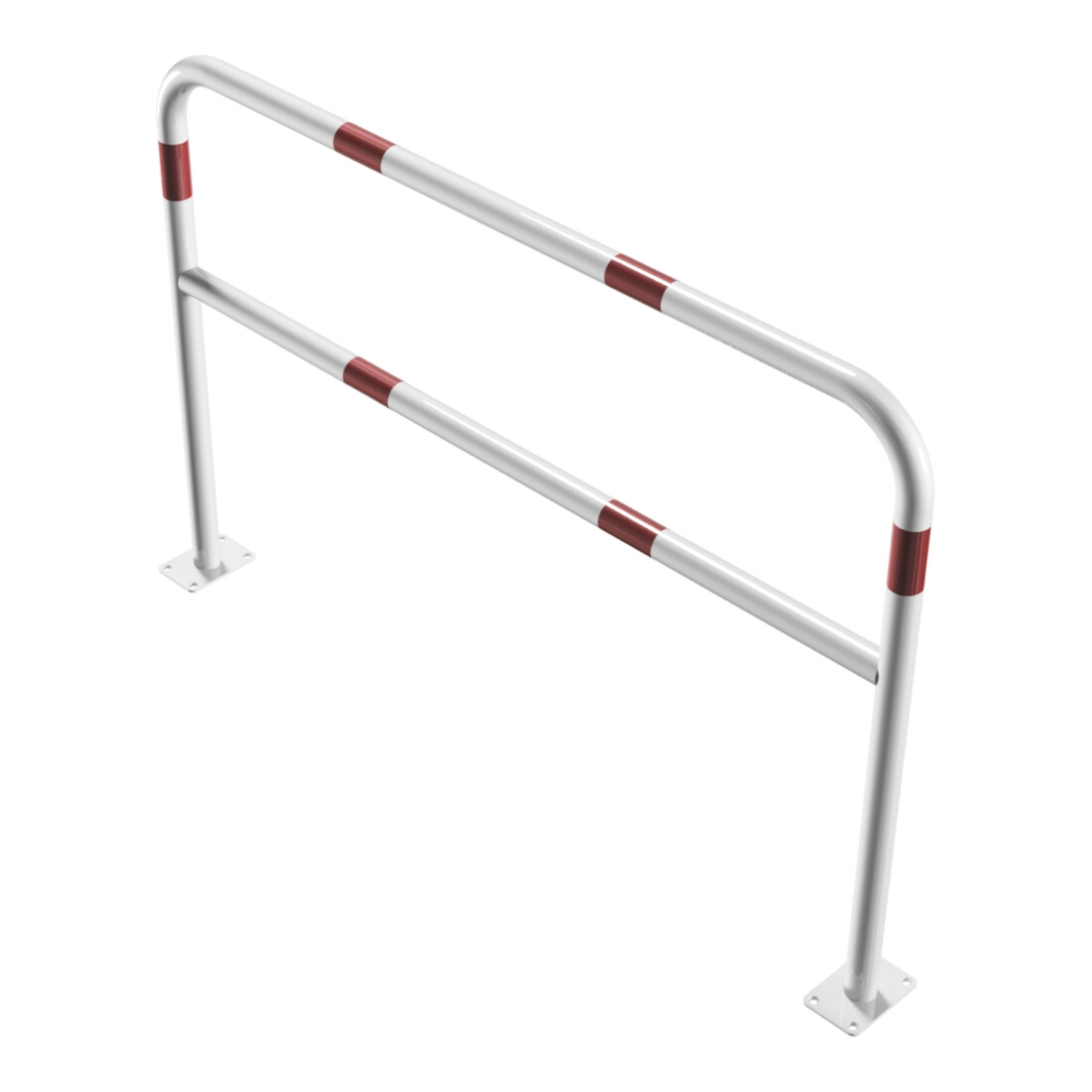 Schake Abweisebügel aus Stahlrohr Ø 48 x 2,5 mm Breite: 1500 mm, Höhe: 1000 mm + Querholm, beschichtet, zum Aufdübeln