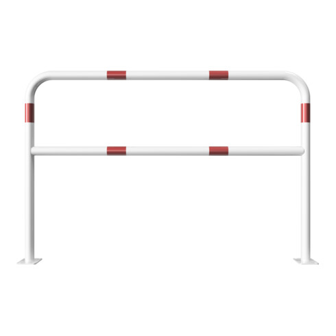 Schake Abweisebügel aus Stahlrohr Ø 48 x 2,5 mm Breite: 1500 mm, Höhe: 1000 mm + Querholm, beschichtet, zum Aufdübeln