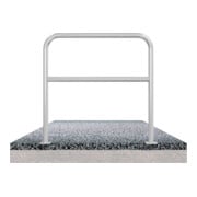 Schake Abweisebügel aus Stahlrohr Ø 48 x 2,5 mm Breite: 1500 mm, Höhe: 1000 mm + Querholm, zum Aufdübeln