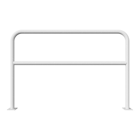 Schake Abweisebügel aus Stahlrohr Ø 48 x 2,5 mm Breite: 1500 mm, Höhe: 1000 mm + Querholm, zum Aufdübeln