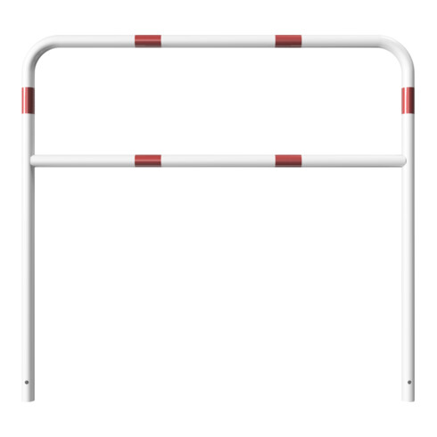 Schake Abweisebügel aus Stahlrohr Ø 48 x 2,5 mm Breite: 1500 mm, Höhe: 1400 mm + Querholm, beschichtet, zum Einbetonieren