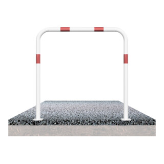 Schake Abweisebügel aus Stahlrohr Ø 48 x 2,5 mm Breite: 2000 mm, Höhe: 1000 mm ohne Querholm, beschichtet, zum Aufdübeln
