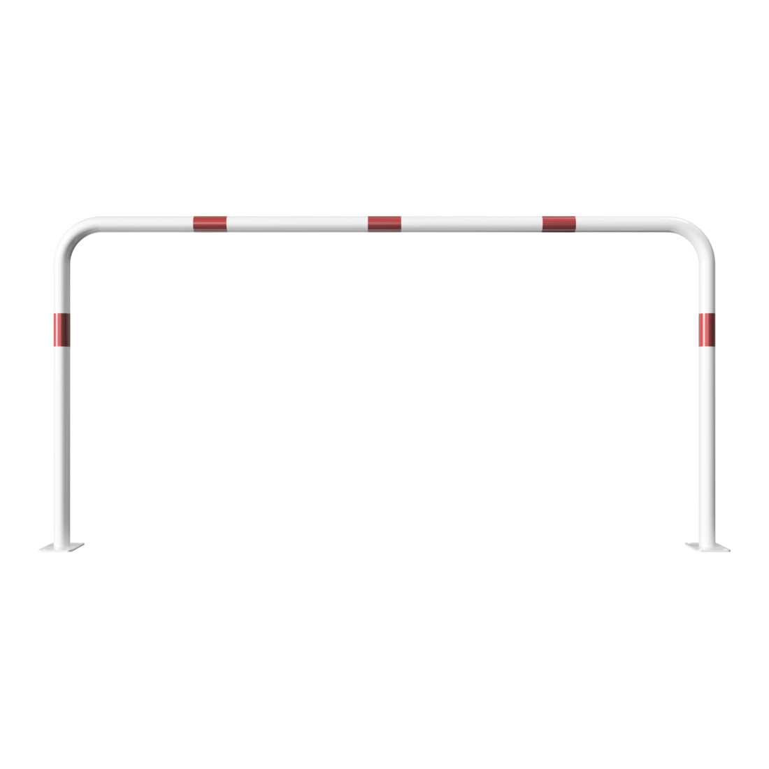 Schake Abweisebügel aus Stahlrohr Ø 48 x 2,5 mm Breite: 2000 mm, Höhe: 1000 mm ohne Querholm, beschichtet, zum Aufdübeln