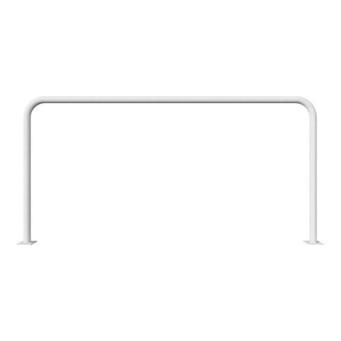 Schake Abweisebügel aus Stahlrohr Ø 48 x 2,5 mm Breite: 2000 mm, Höhe: 1000 mm ohne Querholm, zum Aufdübeln
