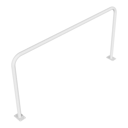 Schake Abweisebügel aus Stahlrohr Ø 48 x 2,5 mm Breite: 2000 mm, Höhe: 1000 mm ohne Querholm, zum Aufdübeln