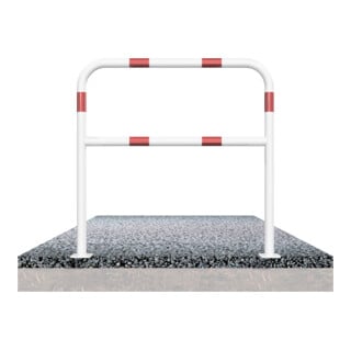 Schake Abweisebügel aus Stahlrohr Ø 48 x 2,5 mm Breite: 2000 mm, Höhe: 1000 mm + Querholm, beschichtet, zum Aufdübeln