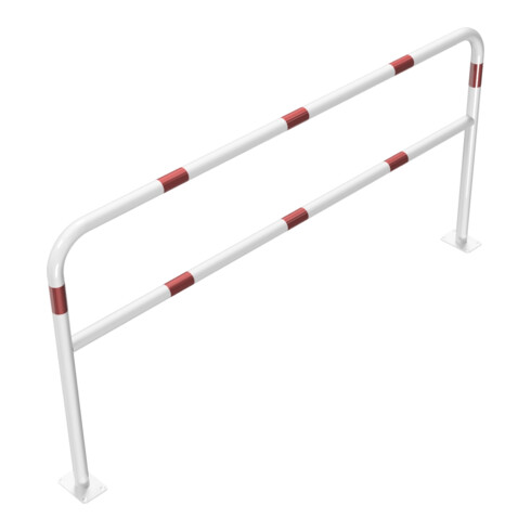 Schake Abweisebügel aus Stahlrohr Ø 48 x 2,5 mm Breite: 2000 mm, Höhe: 1000 mm + Querholm, beschichtet, zum Aufdübeln
