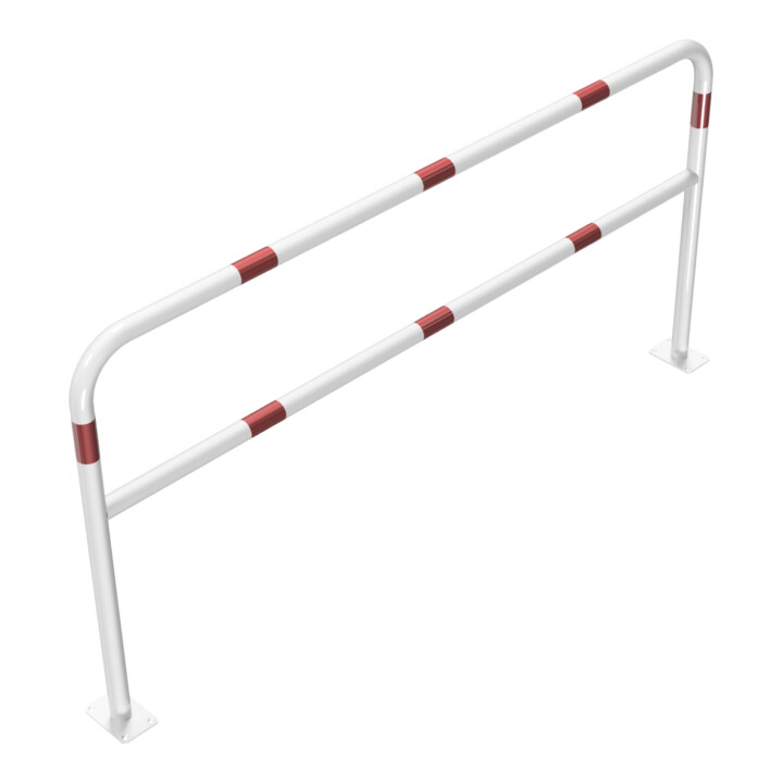 Schake Abweisebügel aus Stahlrohr Ø 48 x 2,5 mm Breite: 2000 mm, Höhe: 1000 mm + Querholm, beschichtet, zum Aufdübeln