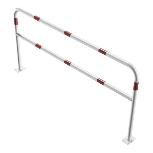 Schake Abweisebügel aus Stahlrohr Ø 48 x 2,5 mm Breite: 2000 mm, Höhe: 1000 mm + Querholm, beschichtet, zum Aufdübeln