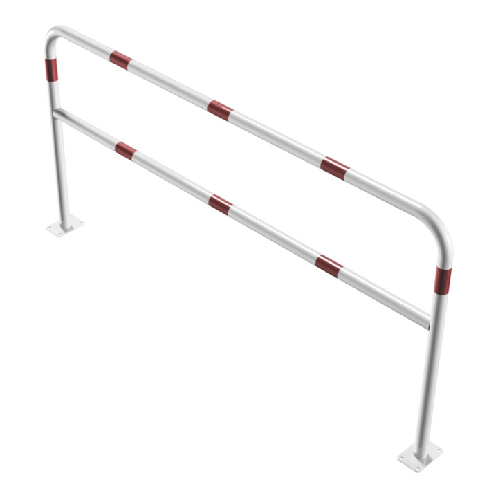 Schake Abweisebügel aus Stahlrohr Ø 48 x 2,5 mm Breite: 2000 mm, Höhe: 1000 mm + Querholm, beschichtet, zum Aufdübeln