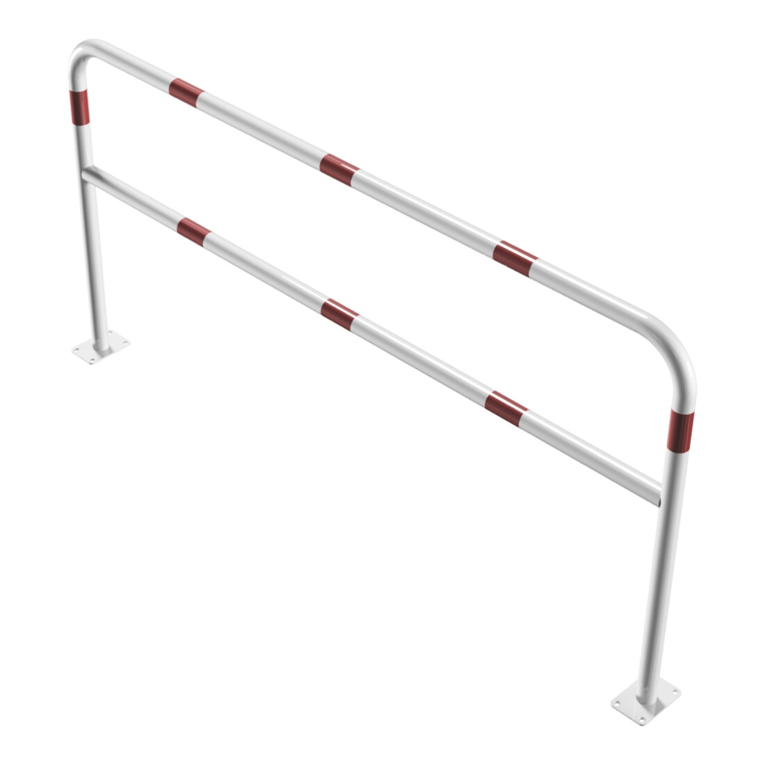 Schake Abweisebügel aus Stahlrohr Ø 48 x 2,5 mm Breite: 2000 mm, Höhe: 1000 mm + Querholm, beschichtet, zum Aufdübeln
