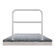 Schake Abweisebügel aus Stahlrohr Ø 48 x 2,5 mm Breite: 2000 mm, Höhe: 1000 mm + Querholm, zum Aufdübeln