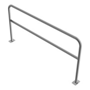 Schake Abweisebügel aus Stahlrohr Ø 48 x 2,5 mm Breite: 2000 mm, Höhe: 1000 mm + Querholm, zum Aufdübeln-5