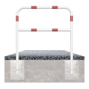 Schake Abweisebügel aus Stahlrohr Ø 48 x 2,5 mm Breite: 2000 mm, Höhe: 1400 mm + Querholm, beschichtet, zum Einbetonieren