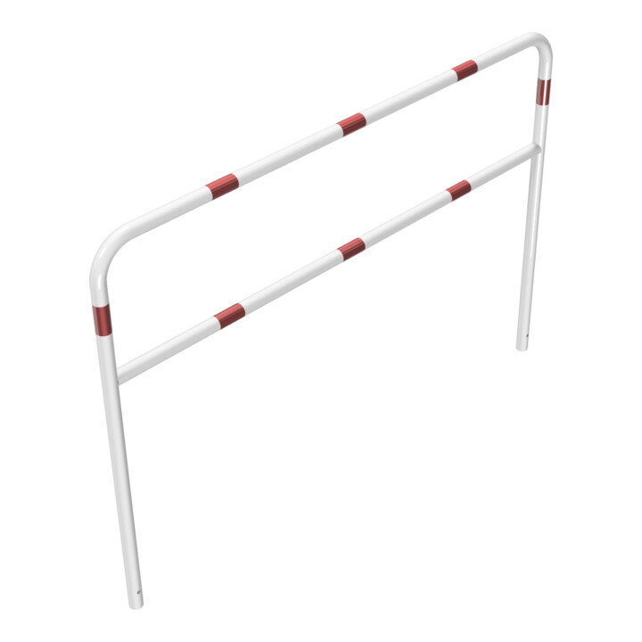 Schake Abweisebügel aus Stahlrohr Ø 48 x 2,5 mm Breite: 2000 mm, Höhe: 1400 mm + Querholm, beschichtet, zum Einbetonieren
