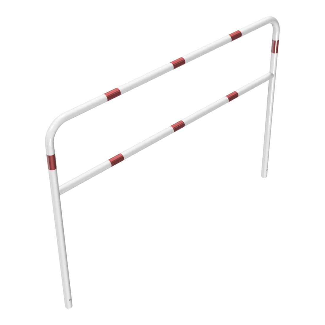 Schake Abweisebügel aus Stahlrohr Ø 48 x 2,5 mm Breite: 2000 mm, Höhe: 1400 mm + Querholm, beschichtet, zum Einbetonieren