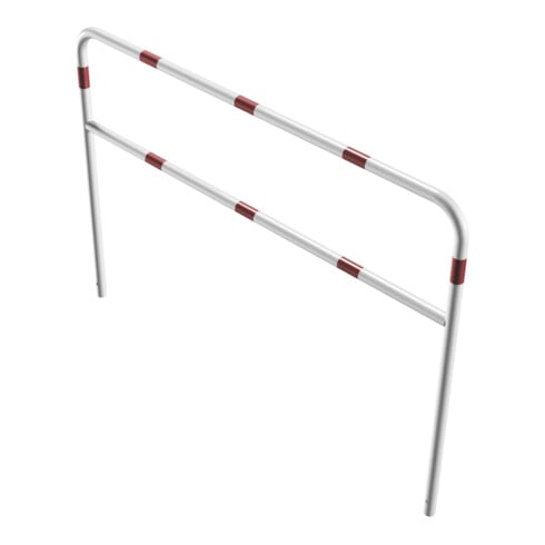 Schake Abweisebügel aus Stahlrohr Ø 48 x 2,5 mm Breite: 2000 mm, Höhe: 1400 mm + Querholm, beschichtet, zum Einbetonieren