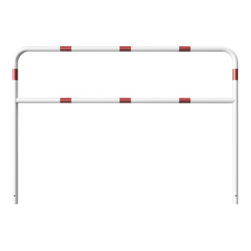 Schake Abweisebügel aus Stahlrohr Ø 48 x 2,5 mm Breite: 2000 mm, Höhe: 1400 mm + Querholm, beschichtet, zum Einbetonieren