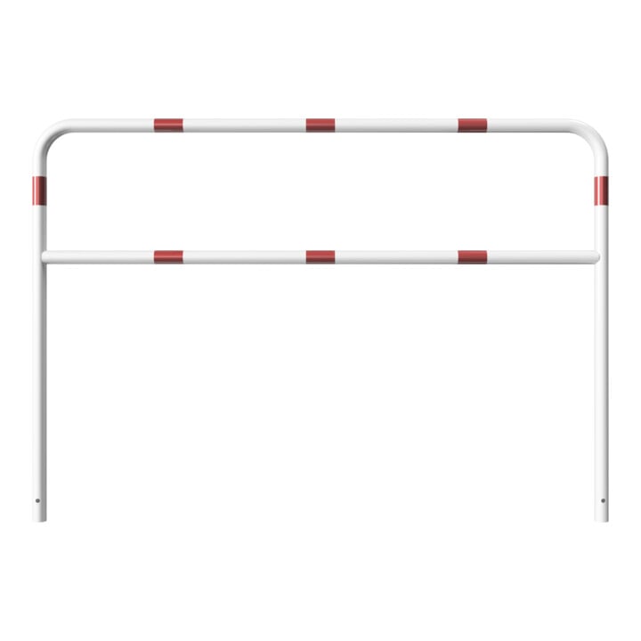Schake Abweisebügel aus Stahlrohr Ø 48 x 2,5 mm Breite: 2000 mm, Höhe: 1400 mm + Querholm, beschichtet, zum Einbetonieren