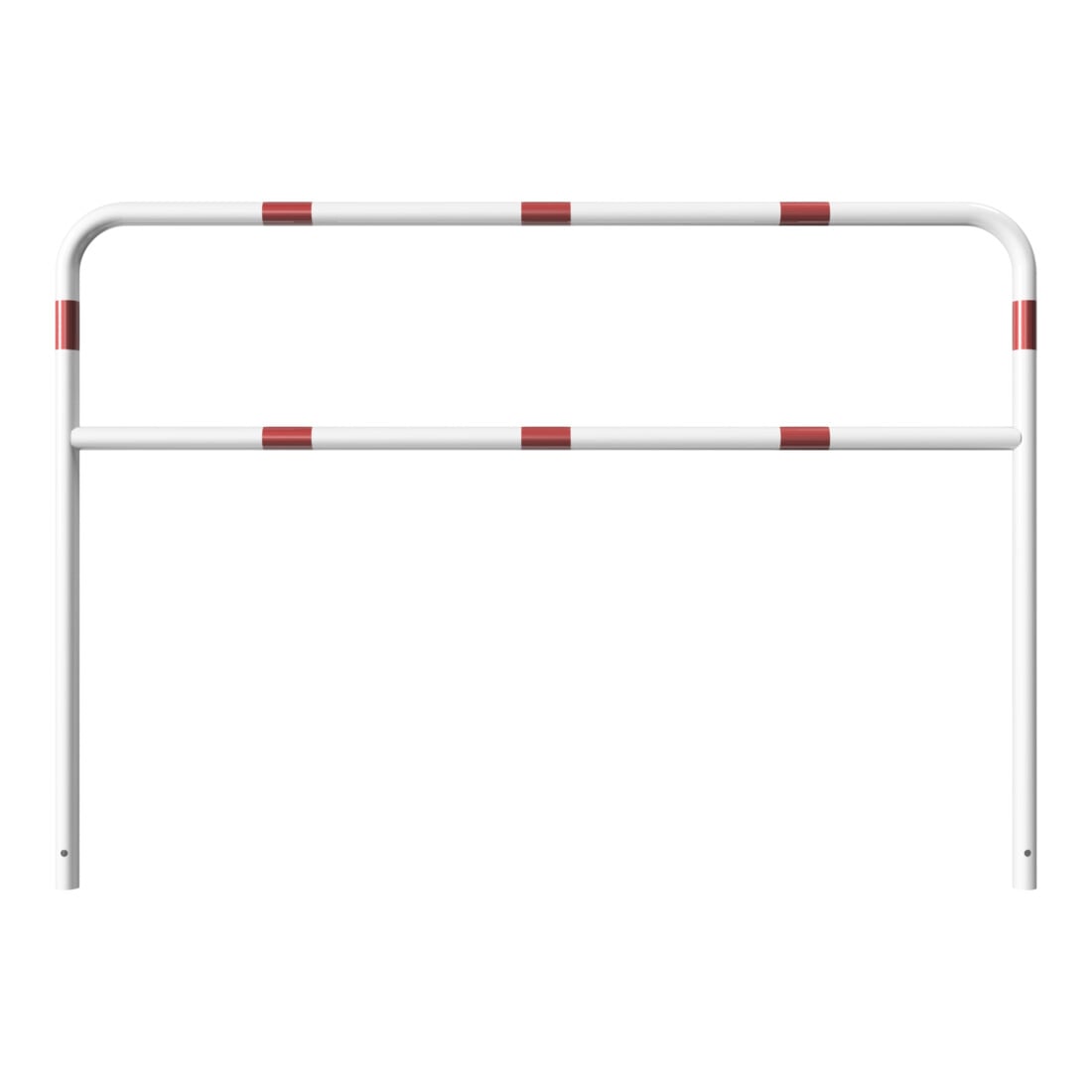 Schake Abweisebügel aus Stahlrohr Ø 48 x 2,5 mm Breite: 2000 mm, Höhe: 1400 mm + Querholm, beschichtet, zum Einbetonieren