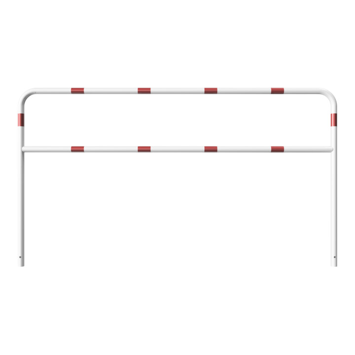 Schake Abweisebügel aus Stahlrohr Ø 48 x 2,5 mm Breite: 2500 mm, Höhe: 1400 mm + Querholm, beschichtet, zum Einbetonieren