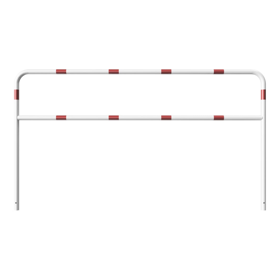 Schake Abweisebügel aus Stahlrohr Ø 48 x 2,5 mm Breite: 2500 mm, Höhe: 1400 mm + Querholm, beschichtet, zum Einbetonieren