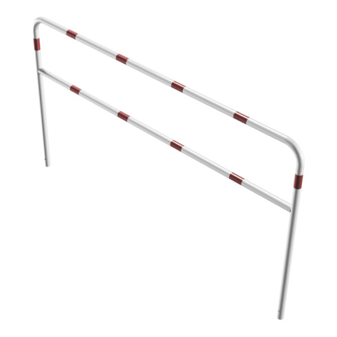 Schake Abweisebügel aus Stahlrohr Ø 48 x 2,5 mm Breite: 2500 mm, Höhe: 1400 mm + Querholm, beschichtet, zum Einbetonieren