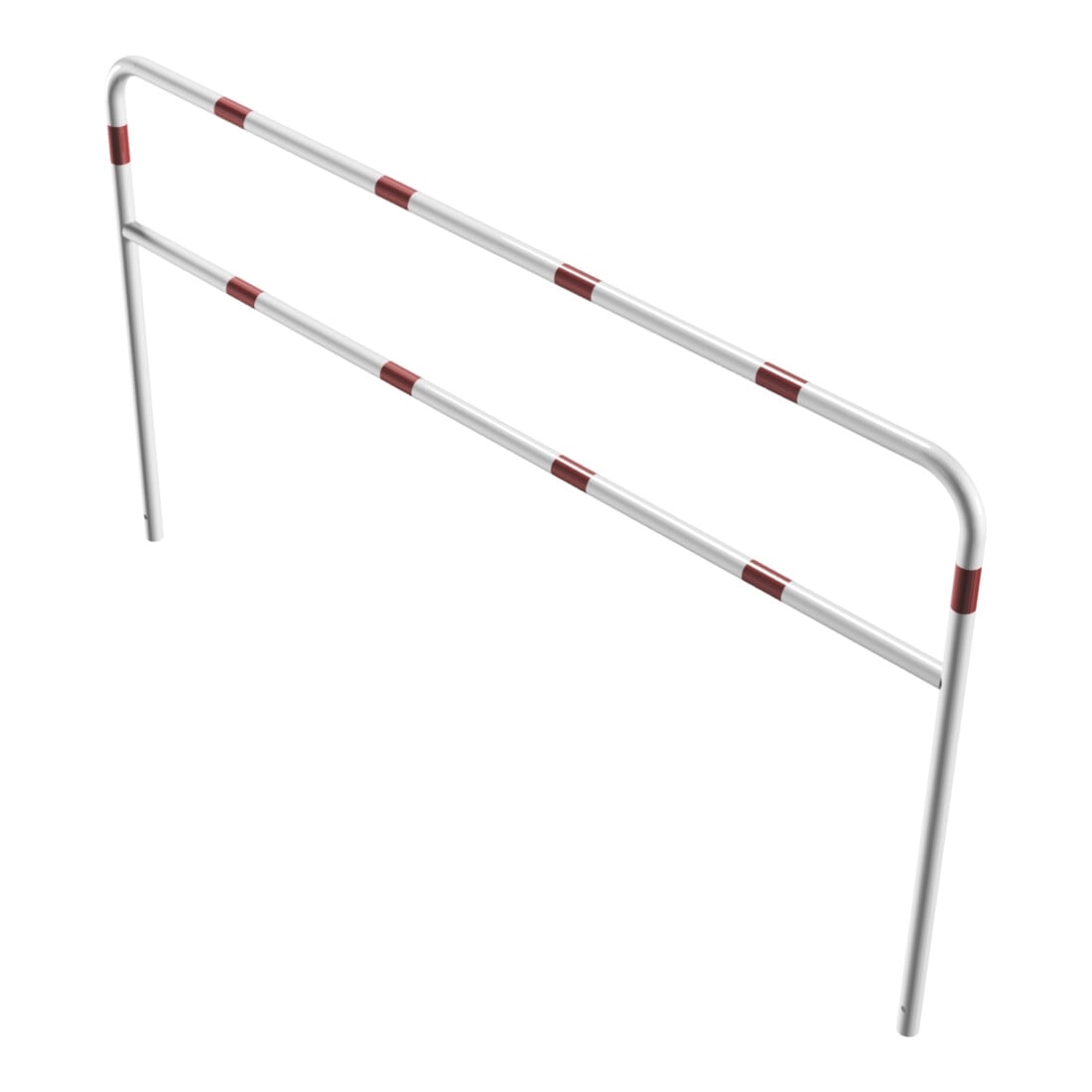Schake Abweisebügel aus Stahlrohr Ø 48 x 2,5 mm Breite: 2500 mm, Höhe: 1400 mm + Querholm, beschichtet, zum Einbetonieren