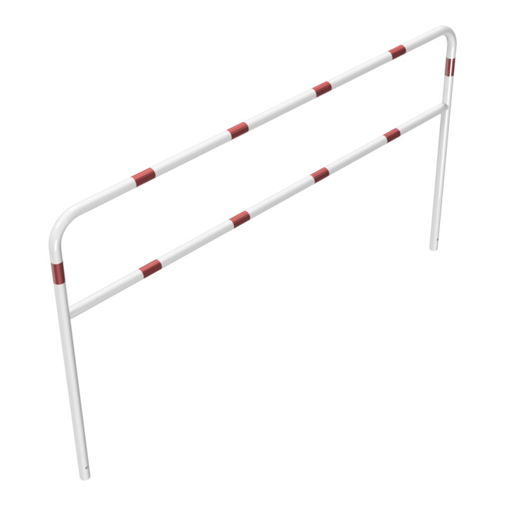Schake Abweisebügel aus Stahlrohr Ø 48 x 2,5 mm Breite: 2500 mm, Höhe: 1400 mm + Querholm, beschichtet, zum Einbetonieren