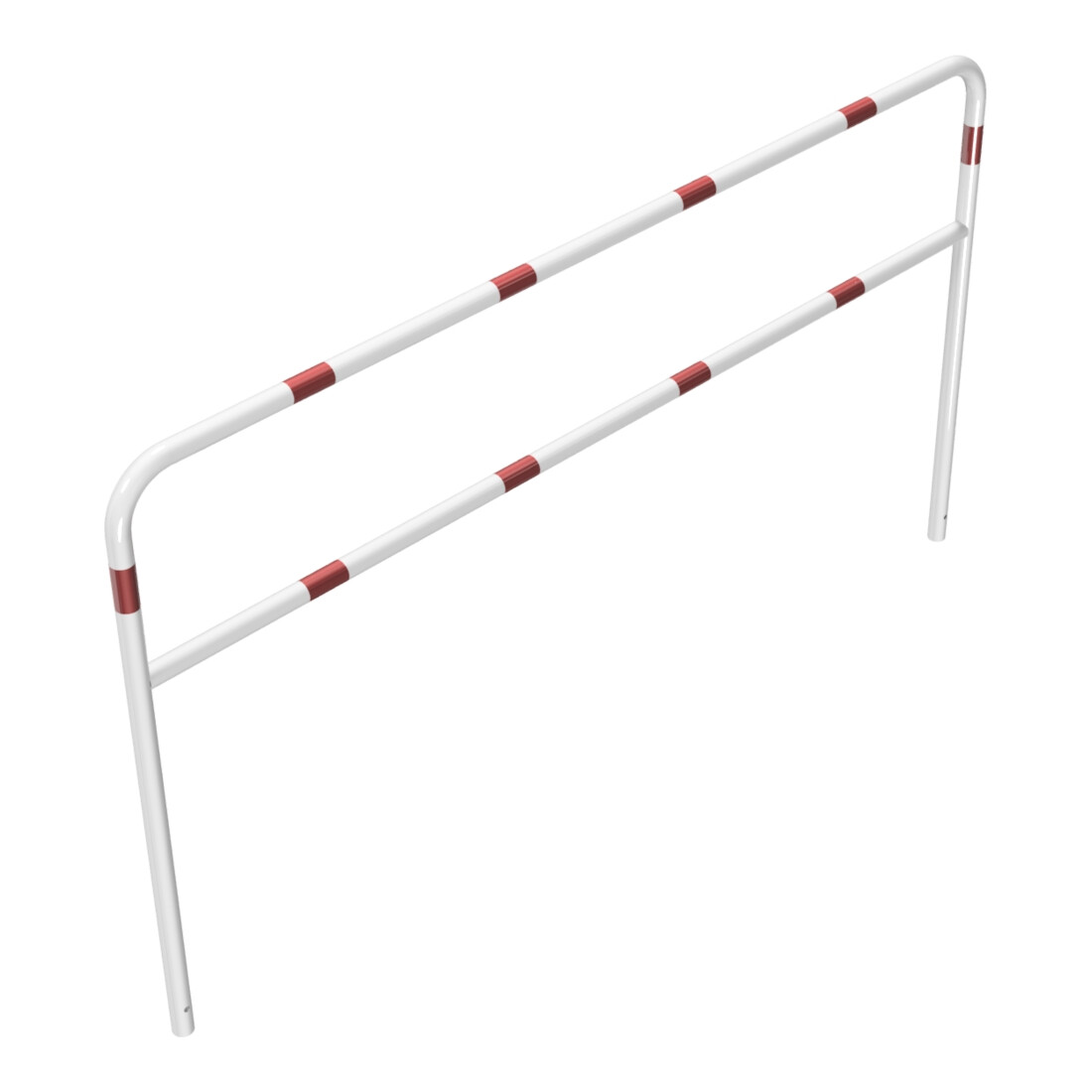 Schake Abweisebügel aus Stahlrohr Ø 48 x 2,5 mm Breite: 2500 mm, Höhe: 1400 mm + Querholm, beschichtet, zum Einbetonieren