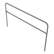 Schake Abweisebügel aus Stahlrohr Ø 48 x 2,5 mm Breite: 2500 mm, Höhe: 1400 mm + Querholm, zum Einbetonieren-4