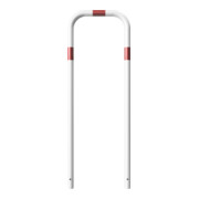 Schake Abweisebügel aus Stahlrohr Ø48mm ohne Querholm, beschichtet, weiß / rot-5