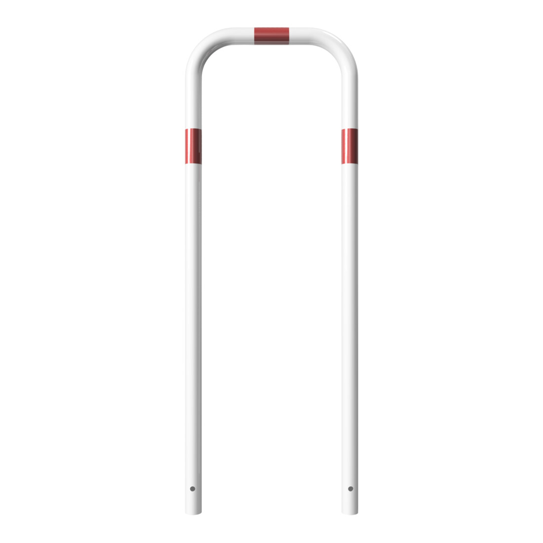 Schake Abweisebügel aus Stahlrohr Ø48mm ohne Querholm, beschichtet, weiß / rot