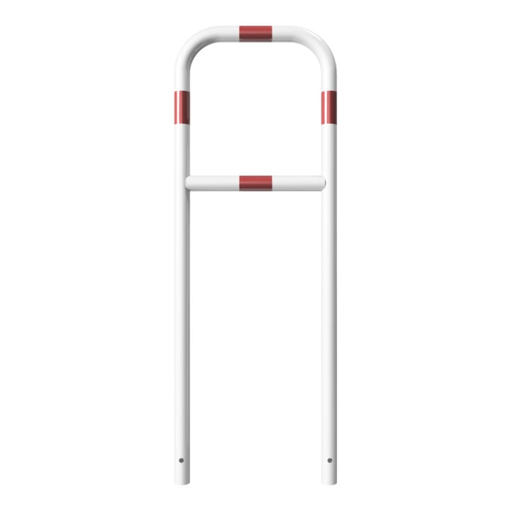 Schake Abweisebügel aus Stahlrohr Ø 48 x 2,5 mm Breite: 500 mm, Höhe: 1400 mm + Querholm, beschichtet, zum Einbetonieren