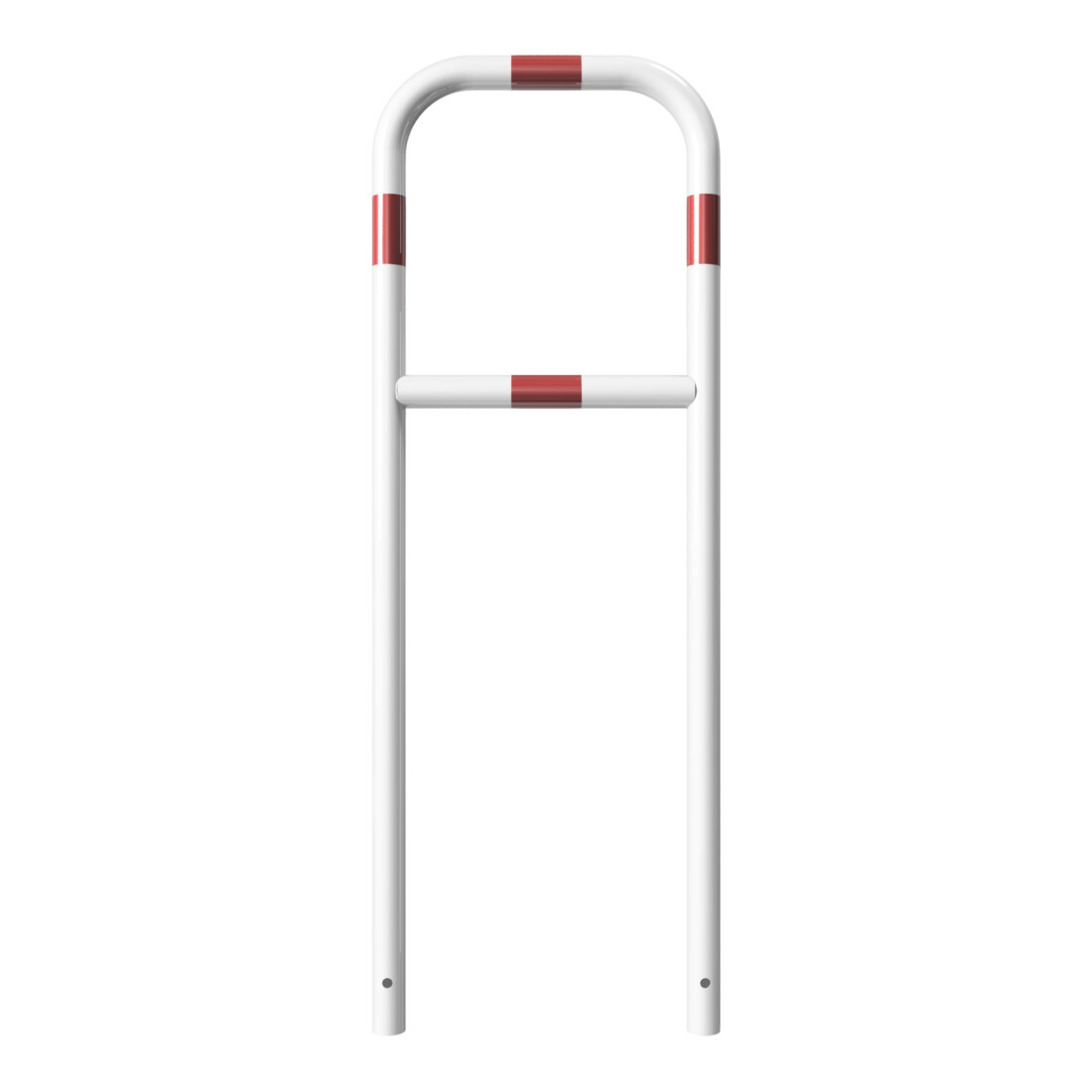 Schake Abweisebügel aus Stahlrohr Ø 48 x 2,5 mm Breite: 500 mm, Höhe: 1400 mm + Querholm, beschichtet, zum Einbetonieren