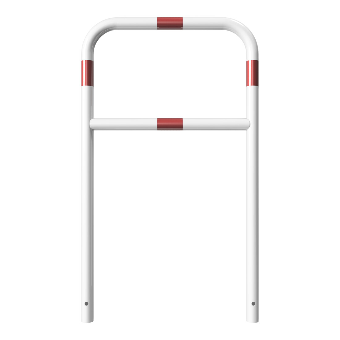 Schake Abweisebügel aus Stahlrohr Ø 48 x 2,5 mm Breite: 700 mm, Höhe: 1200 mm + Querholm, beschichtet, zum Einbetonieren