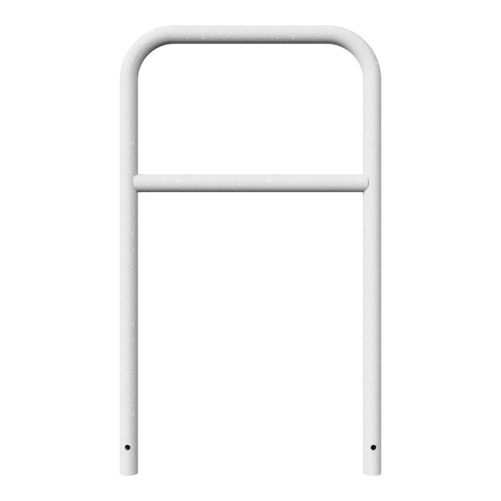 Schake Abweisebügel aus Stahlrohr Ø 48 x 2,5 mm Breite: 700 mm, Höhe: 1200 mm + Querholm, zum Einbetonieren